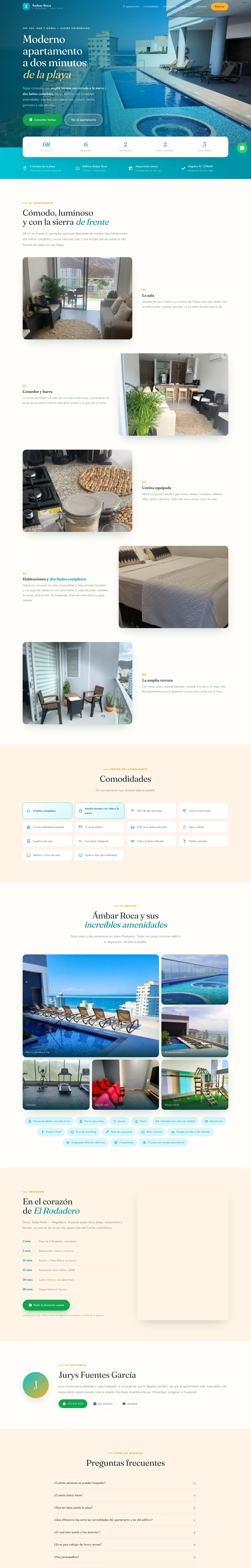 Página completa de Ámbar Roca · Oasis Rodadero en computador