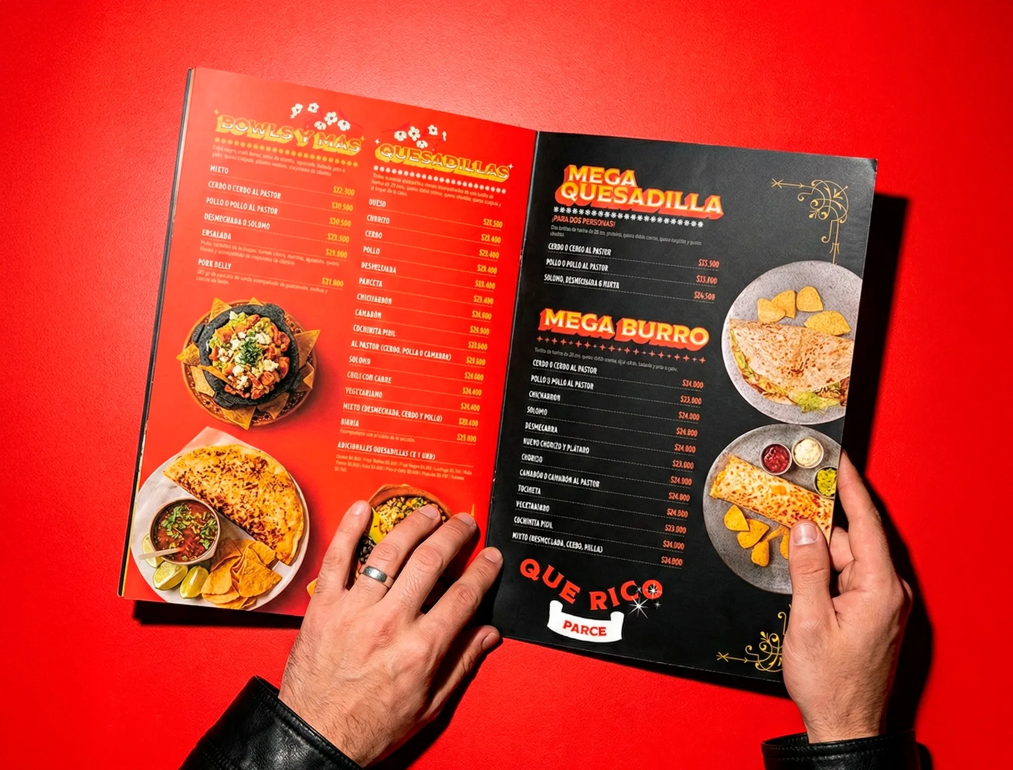 Menú gastronómico diseñado en Doble U 2