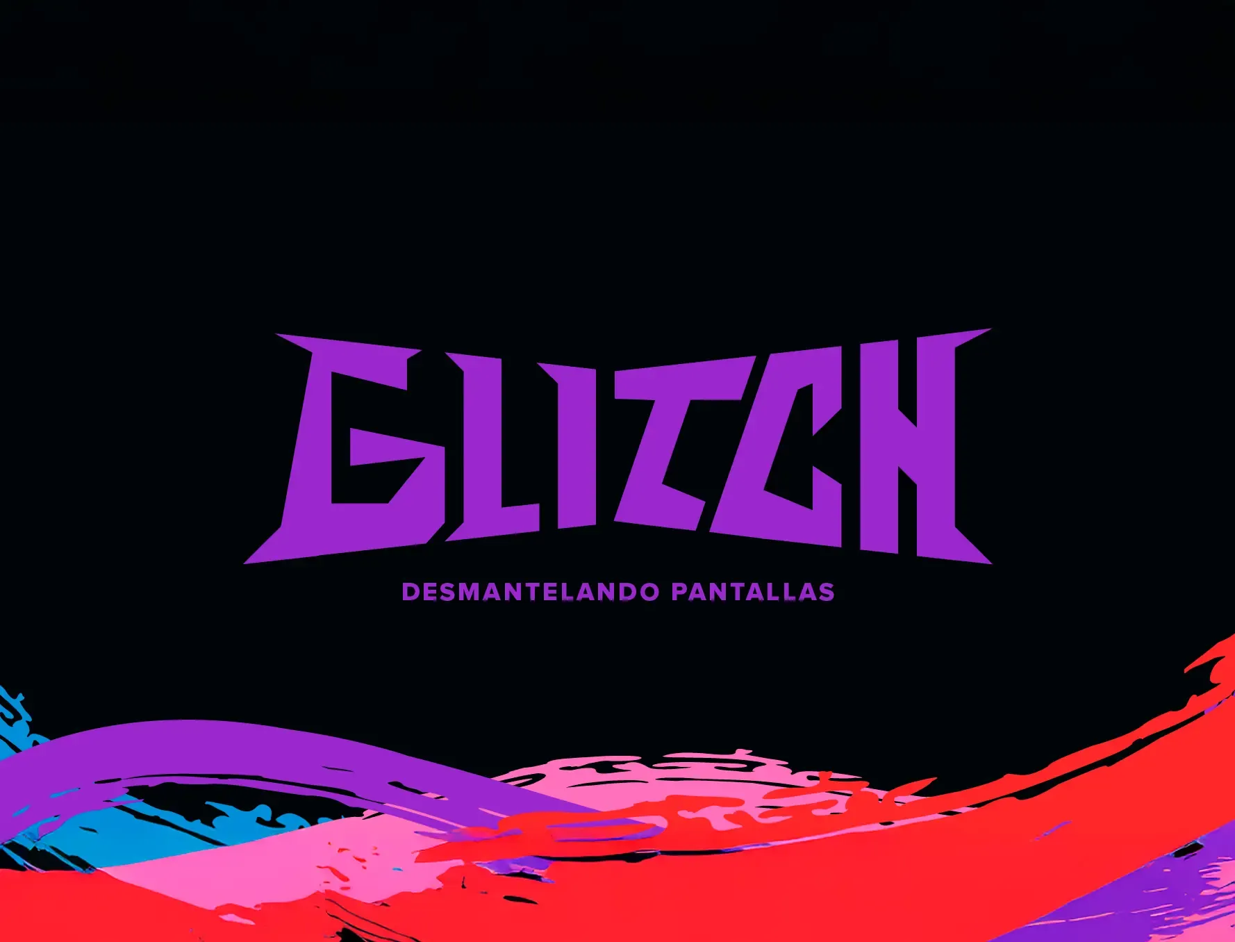 Logotipo Glitch con trazos de color